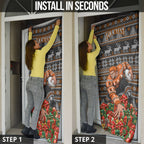 Personalized Giants Football Christmas Door Cover Australian Football Mascot - Ugly Xmas Pattern Festive