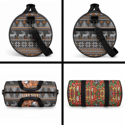 Personalized Giants Football Christmas Duffle Bag Australian Football Mascot - Ugly Xmas Pattern Festive