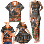 Personalized Giants Football Christmas Family Matching Tank Maxi Dress and Hawaiian Shirt Australian Football Mascot - Ugly Xmas Pattern Festive