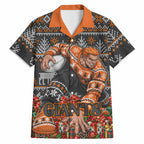 Personalized Giants Football Christmas Hawaiian Shirt Australian Football Mascot - Ugly Xmas Pattern Festive