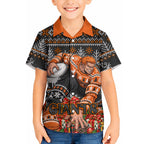 Personalized Giants Football Christmas Hawaiian Shirt Australian Football Mascot - Ugly Xmas Pattern Festive