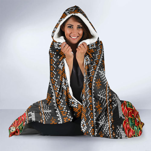 Personalized Giants Football Christmas Hooded Blanket Australian Football Mascot - Ugly Xmas Pattern Festive