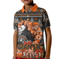 Personalized Giants Football Christmas Kid Polo Shirt Australian Football Mascot - Ugly Xmas Pattern Festive