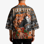 Personalized Giants Football Christmas Kimono Australian Football Mascot - Ugly Xmas Pattern Festive