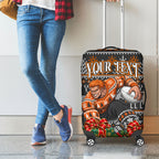Personalized Giants Football Christmas Luggage Cover Australian Football Mascot - Ugly Xmas Pattern Festive