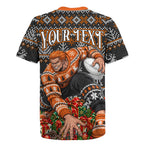 Personalized Giants Football Christmas Rugby Jersey Australian Football Mascot - Ugly Xmas Pattern Festive