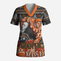 Personalized Giants Football Christmas Scrub Top Australian Football Mascot - Ugly Xmas Pattern Festive