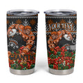 Personalized Giants Football Christmas Tumbler Cup Australian Football Mascot - Ugly Xmas Pattern Festive