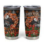 Personalized Giants Football Christmas Tumbler Cup Australian Football Mascot - Ugly Xmas Pattern Festive