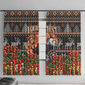 Personalized Giants Football Christmas Window Curtain Australian Football Mascot - Ugly Xmas Pattern Festive