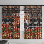 Personalized Giants Football Christmas Window Curtain Australian Football Mascot - Ugly Xmas Pattern Festive