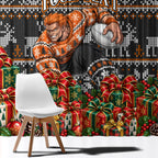 Personalized Giants Football Christmas Window Curtain Australian Football Mascot - Ugly Xmas Pattern Festive