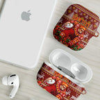 Personalized Gold Coast Suns Football Christmas AirPods Case Australian Football Mascot - Ugly Xmas Pattern Festive