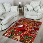 Personalized Gold Coast Suns Football Christmas Area Rug Australian Football Mascot - Ugly Xmas Pattern Festive