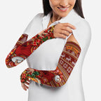 Personalized Gold Coast Suns Football Christmas Arm Sleeves Australian Football Mascot - Ugly Xmas Pattern Festive