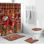 Personalized Gold Coast Suns Football Christmas Bathroom Set Australian Football Mascot - Ugly Xmas Pattern Festive