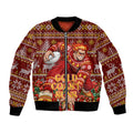 Personalized Gold Coast Suns Football Christmas Bomber Jacket Australian Football Mascot - Ugly Xmas Pattern Festive