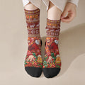 Personalized Gold Coast Suns Football Christmas Crew Socks Australian Football Mascot - Ugly Xmas Pattern Festive
