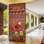 Personalized Gold Coast Suns Football Christmas Door Cover Australian Football Mascot - Ugly Xmas Pattern Festive