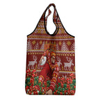 Personalized Gold Coast Suns Football Christmas Grocery Bag Australian Football Mascot - Ugly Xmas Pattern Festive