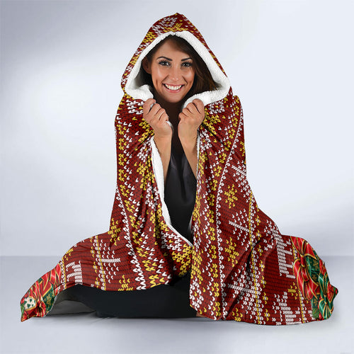 Personalized Gold Coast Suns Football Christmas Hooded Blanket Australian Football Mascot - Ugly Xmas Pattern Festive