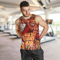 Personalized Gold Coast Suns Football Christmas Men Tank Top Australian Football Mascot - Ugly Xmas Pattern Festive