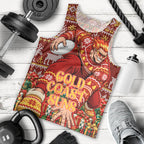 Personalized Gold Coast Suns Football Christmas Men Tank Top Australian Football Mascot - Ugly Xmas Pattern Festive