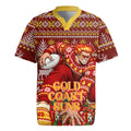 Personalized Gold Coast Suns Football Christmas Rugby Jersey Australian Football Mascot - Ugly Xmas Pattern Festive