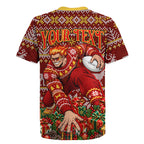 Personalized Gold Coast Suns Football Christmas Rugby Jersey Australian Football Mascot - Ugly Xmas Pattern Festive