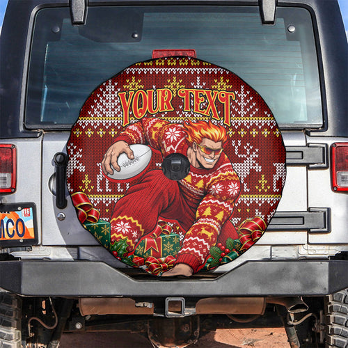 Personalized Gold Coast Suns Football Christmas Spare Tire Cover Australian Football Mascot - Ugly Xmas Pattern Festive