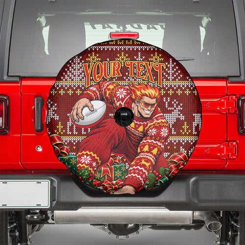 Personalized Gold Coast Suns Football Christmas Spare Tire Cover Australian Football Mascot - Ugly Xmas Pattern Festive