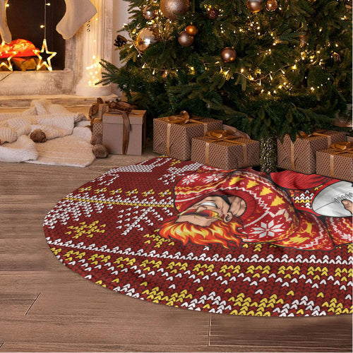 Gold Coast Suns Football Christmas Tree Skirt Australian Football Mascot - Ugly Xmas Pattern Festive
