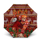 Personalized Gold Coast Suns Football Christmas Umbrella Australian Football Mascot - Ugly Xmas Pattern Festive