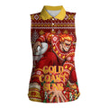 Personalized Gold Coast Suns Football Christmas Women Sleeveless Polo Shirt Australian Football Mascot - Ugly Xmas Pattern Festive