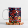 Personalized Melbourne Football Christmas Ceramic Mug Australian Football Mascot - Ugly Xmas Pattern Festive