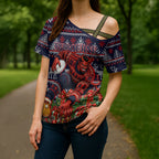 Personalized Melbourne Football Christmas Cross Shoulder Shirt Australian Football Mascot - Ugly Xmas Pattern Festive