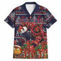 Personalized Melbourne Football Christmas Hawaiian Shirt Australian Football Mascot - Ugly Xmas Pattern Festive