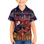 Personalized Melbourne Football Christmas Hawaiian Shirt Australian Football Mascot - Ugly Xmas Pattern Festive