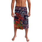 Personalized Melbourne Football Christmas Lavalava Australian Football Mascot - Ugly Xmas Pattern Festive