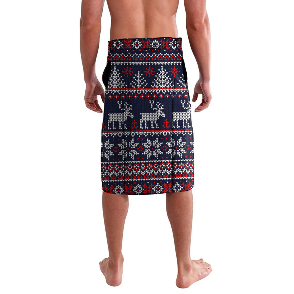 Personalized Melbourne Football Christmas Lavalava Australian Football Mascot - Ugly Xmas Pattern Festive