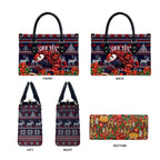 Personalized Melbourne Football Christmas Leather Bag Australian Football Mascot - Ugly Xmas Pattern Festive