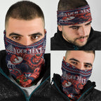 Personalized Melbourne Football Christmas Neck Gaiter Australian Football Mascot - Ugly Xmas Pattern Festive