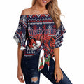 Personalized Melbourne Football Christmas Off Shoulder Wrap Waist Top Australian Football Mascot - Ugly Xmas Pattern Festive