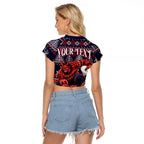 Personalized Melbourne Football Christmas Raglan Cropped T Shirt Australian Football Mascot - Ugly Xmas Pattern Festive