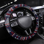 Melbourne Football Christmas Steering Wheel Cover Australian Football Mascot - Ugly Xmas Pattern Festive