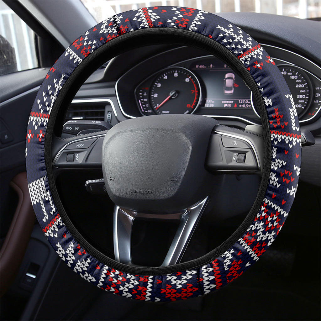 Melbourne Football Christmas Steering Wheel Cover Australian Football Mascot - Ugly Xmas Pattern Festive