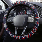 Melbourne Football Christmas Steering Wheel Cover Australian Football Mascot - Ugly Xmas Pattern Festive