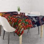 Personalized Melbourne Football Christmas Tablecloth Australian Football Mascot - Ugly Xmas Pattern Festive