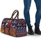 Personalized Melbourne Football Christmas Travel Bag Australian Football Mascot - Ugly Xmas Pattern Festive