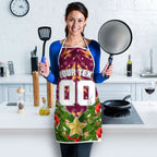 Personalised Broncos Rugby Christmas Apron Santa Rugby Mascot - Pine Wreath Festive